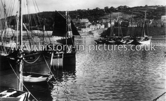 French Crabbers in the Harbour, Newlyn, Cornwall. c.1920's